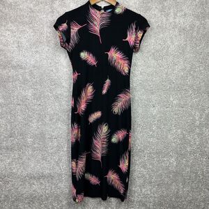 Tori Richard Honolulu Women's Floral Dress Black Pink Hawaii Tropical Size XXS‎